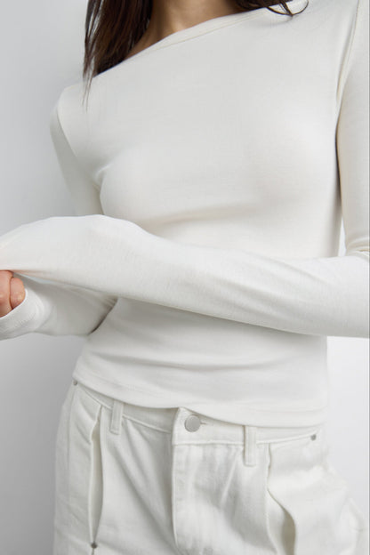 BOAT NECK LONG SLEEVE TOP