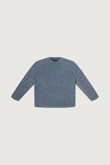 DOUBLE SLEEVE ACID WASH TEE