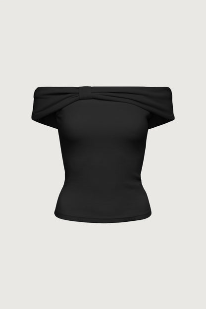 OFF THE SHOULDER BOW TOP