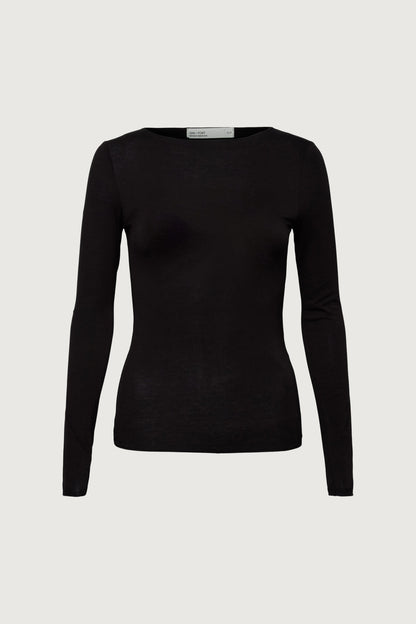 SHEER LIGHTWEIGHT BOAT NECK TOP