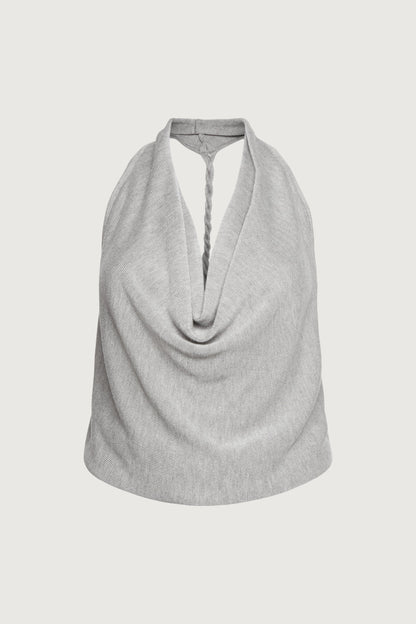 BRAIDED BACK COWL TANK TOP