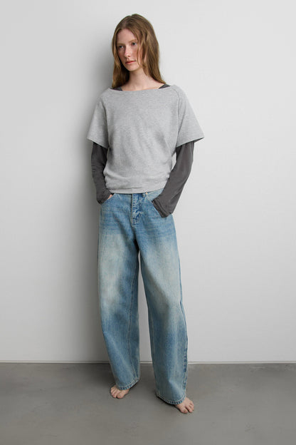 RELAXED FIT OFF THE SHOULDER T-SHIRT
