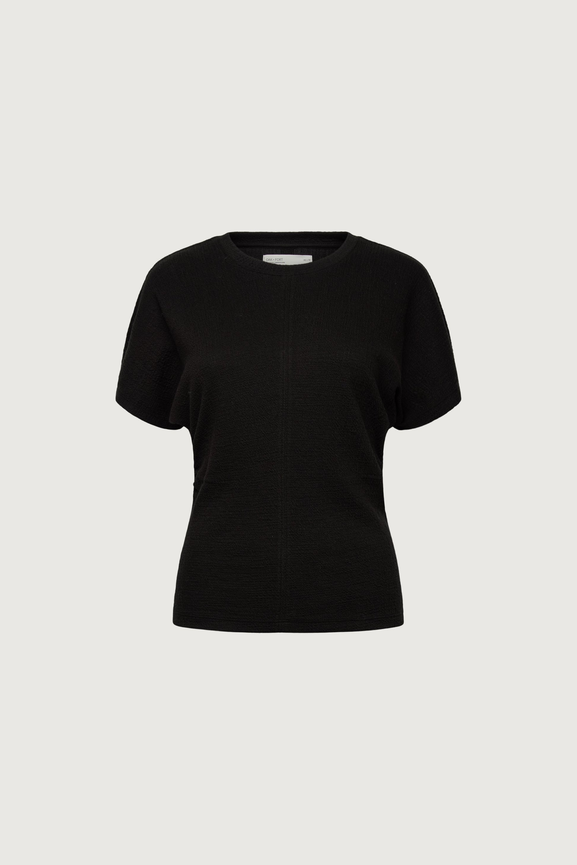 KNIT SHORT SLEEVE RUCHED WAIST TOP