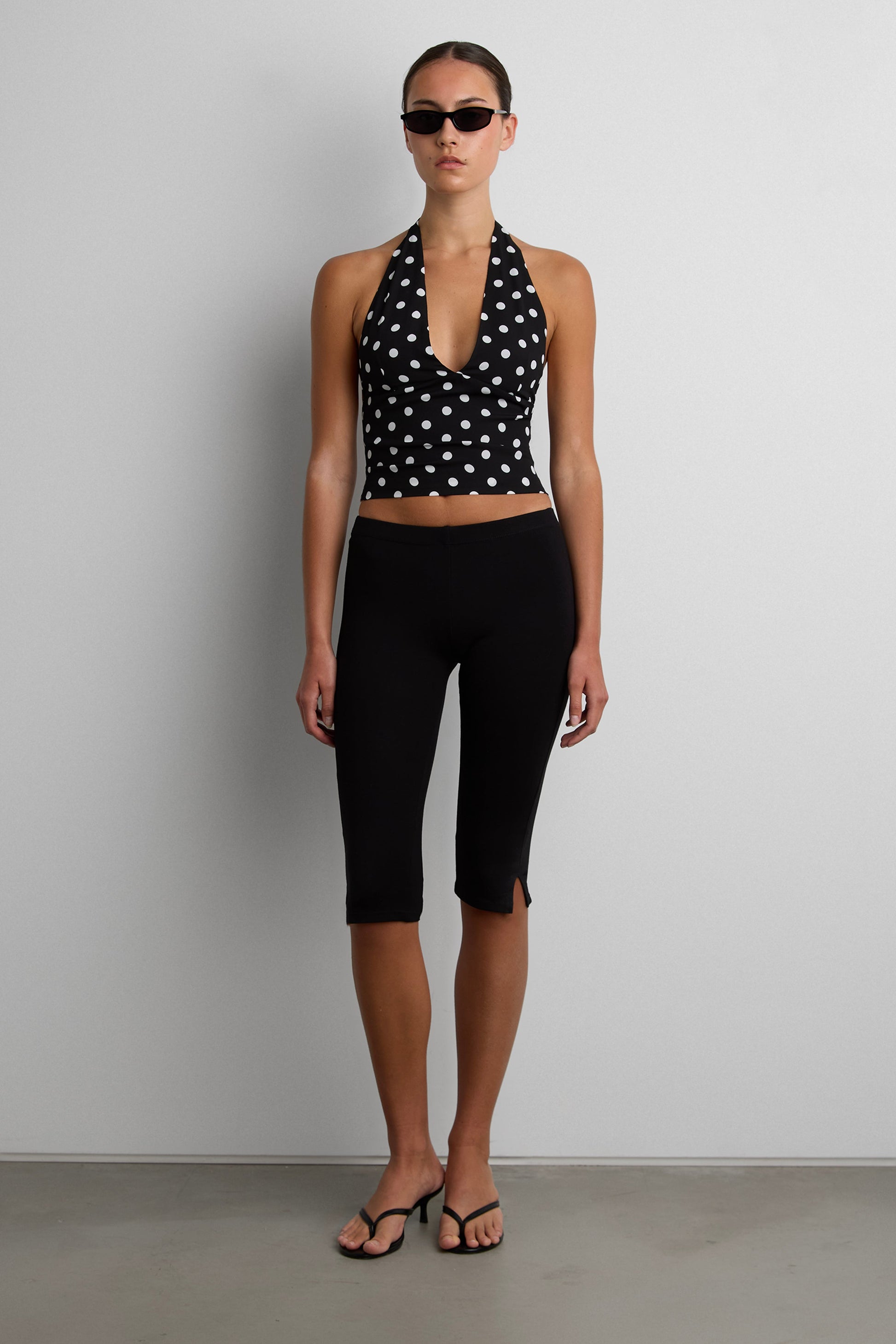 POLKA DOT HALTER NECK TOP