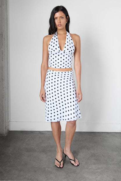 POLKA DOT HALTER NECK TOP