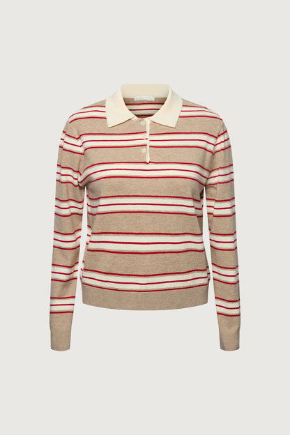 CLASSIC FIT STRIPED POLO SWEATER