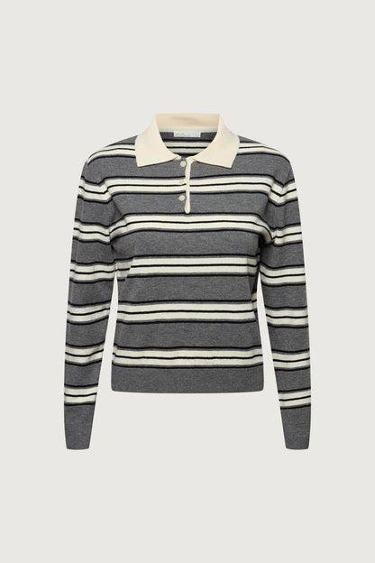 CLASSIC FIT STRIPED POLO SWEATER