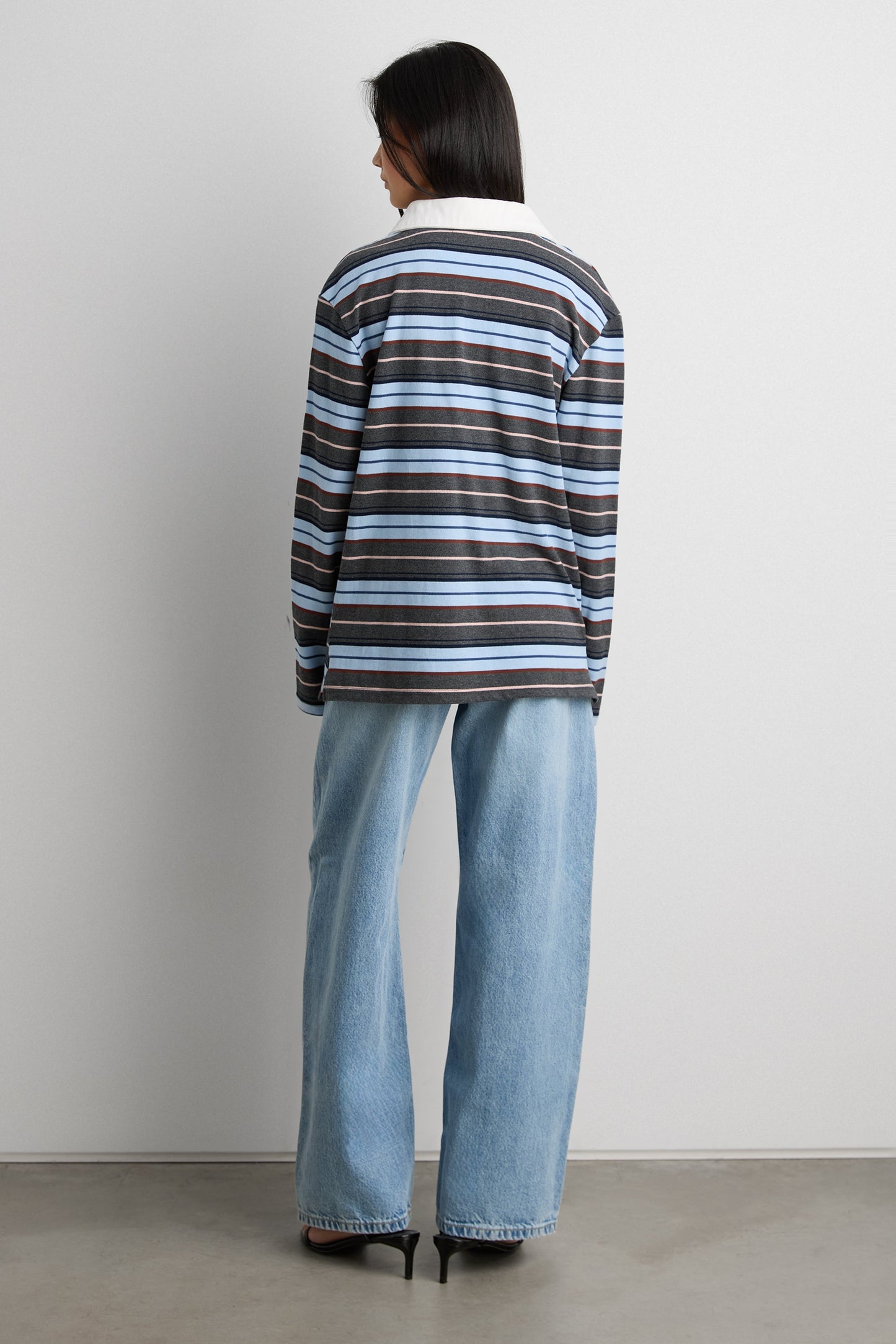 COLLARED CONTRAST STRIPE POLO SHIRT