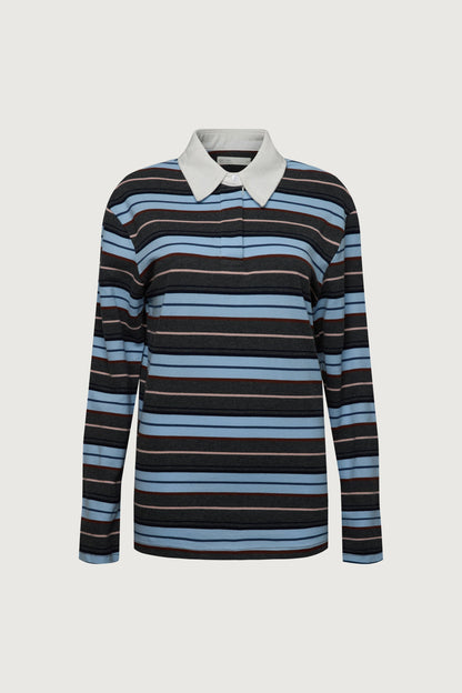 COLLARED CONTRAST STRIPE POLO SHIRT