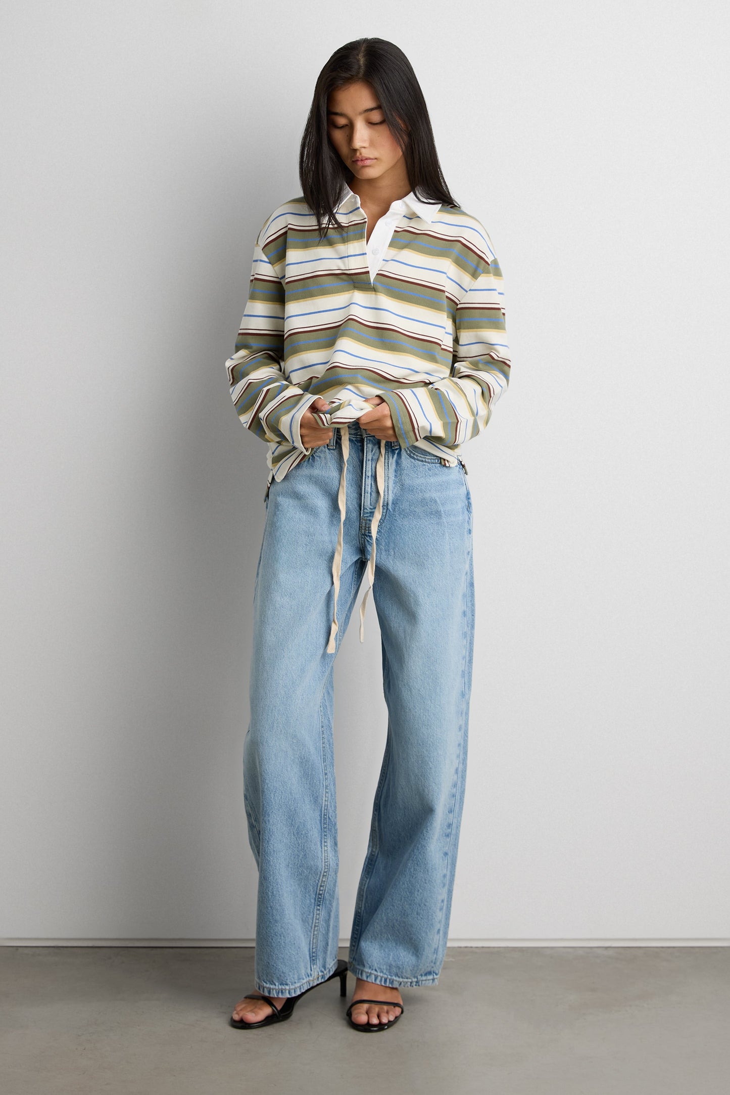 COLLARED CONTRAST STRIPE POLO SHIRT