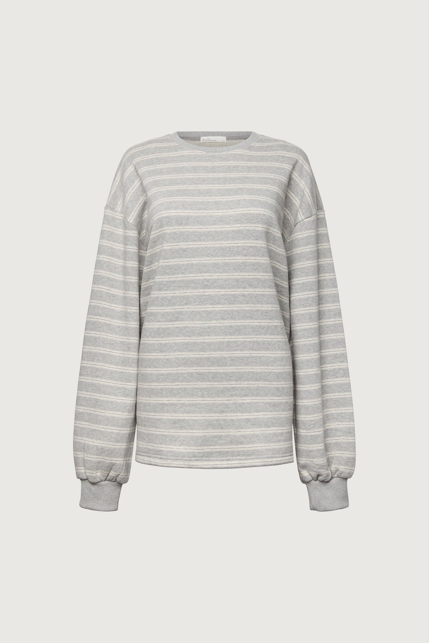 BRUSHED FLEECE STRIPED PULLOVER