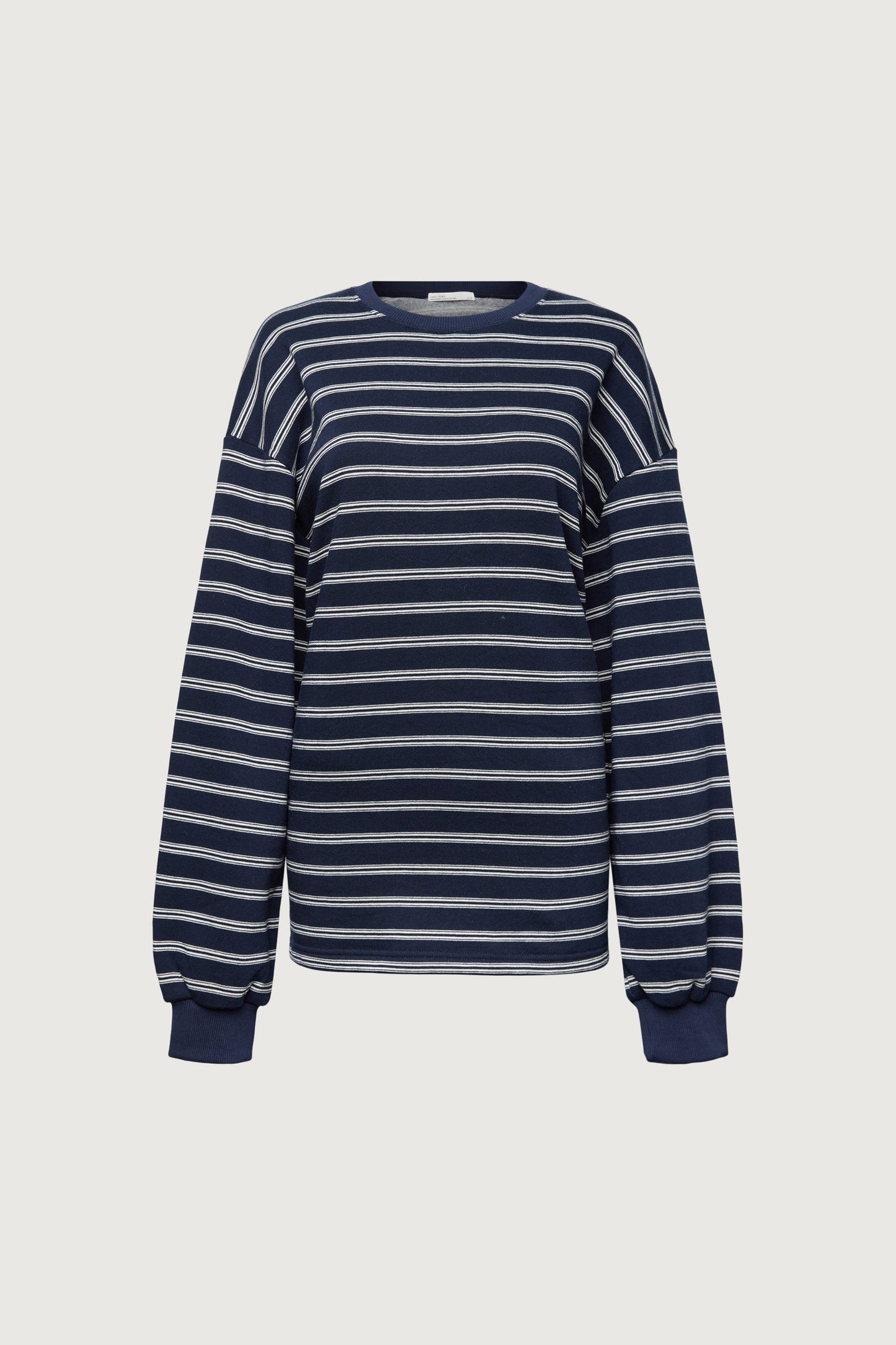 BRUSHED FLEECE STRIPED PULLOVER