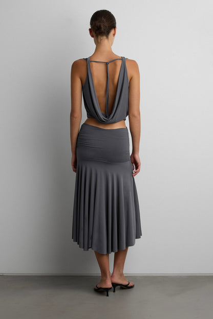 OPEN BACK DRAPED TANK TOP