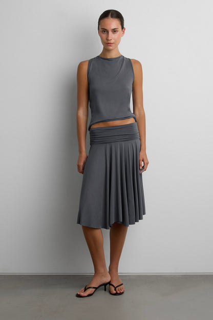OPEN BACK DRAPED TANK TOP