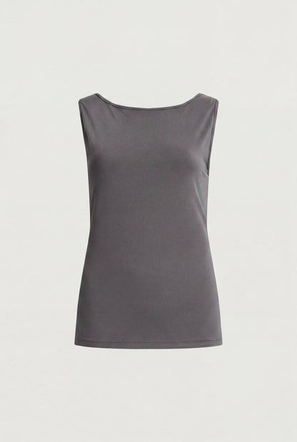 OPEN BACK DRAPED TANK TOP