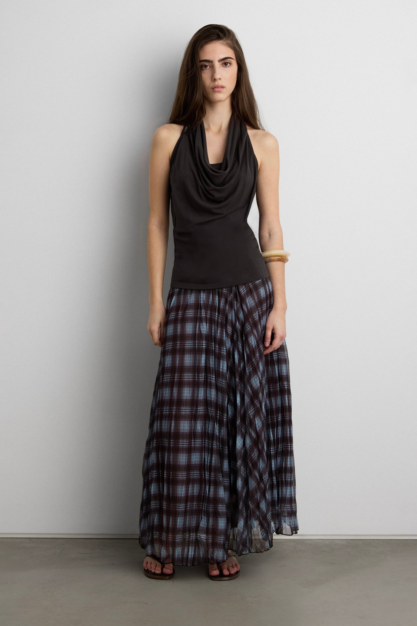 LAYERED COWL NECK TOP