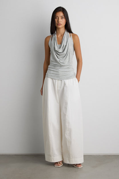 LAYERED COWL NECK TOP