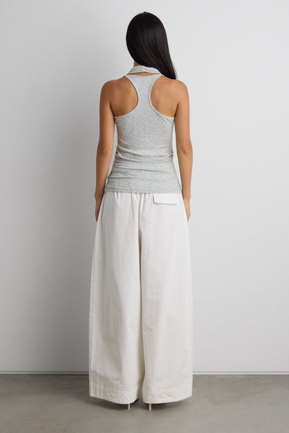LAYERED COWL NECK TOP