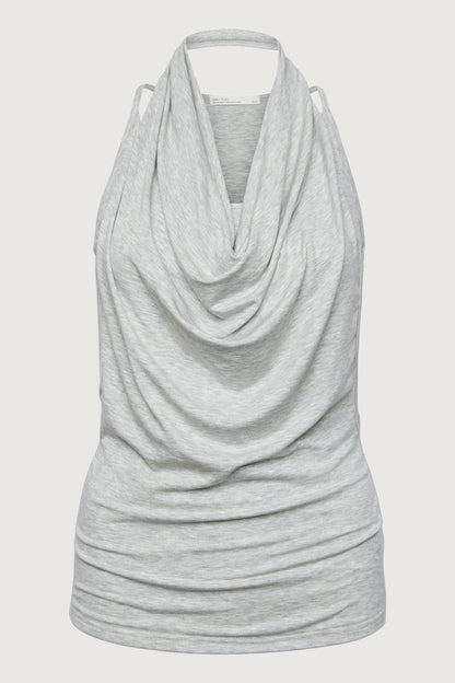 LAYERED COWL NECK TOP