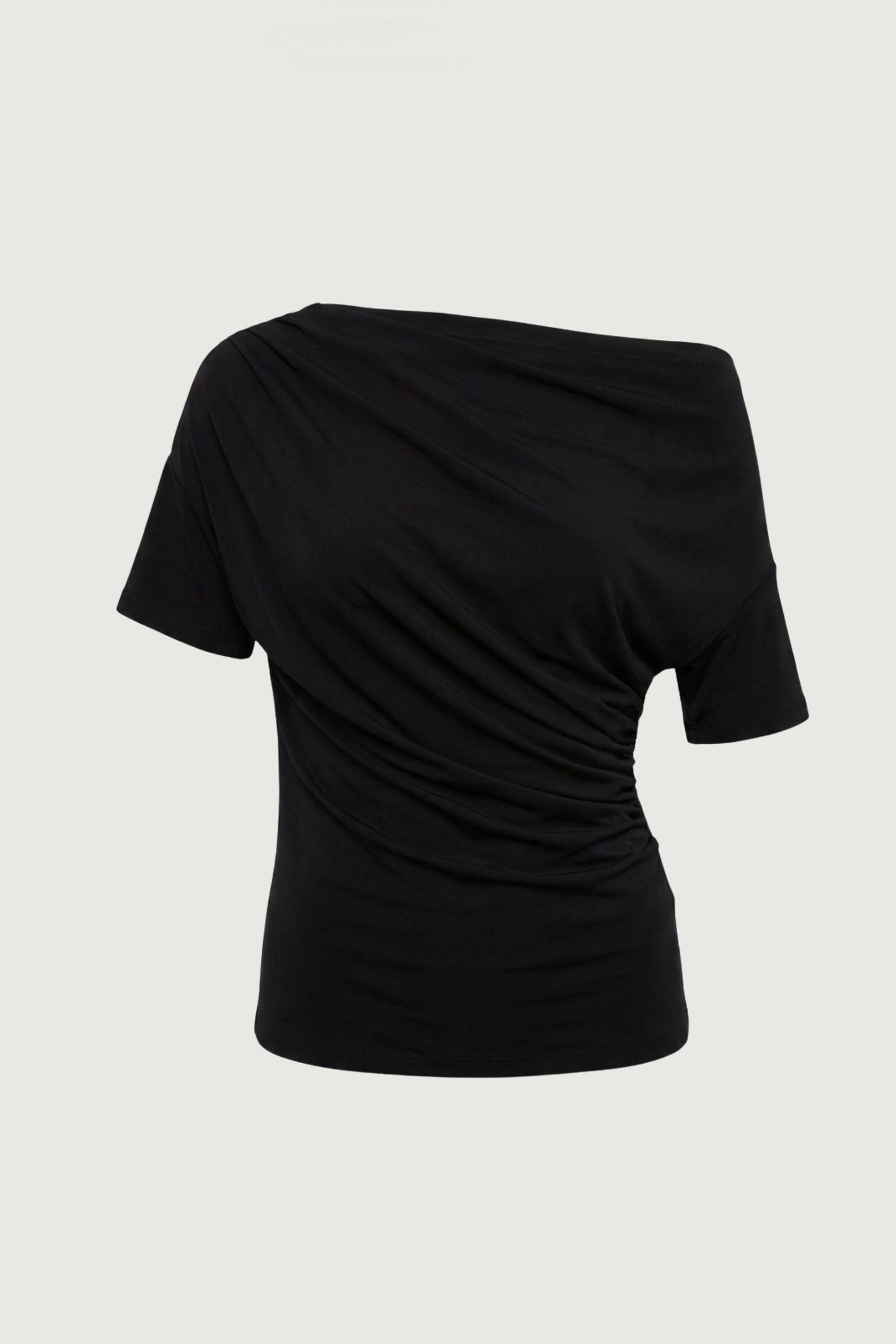 BOAT NECK TOP WITH SHIRRED SIDE DETAIL