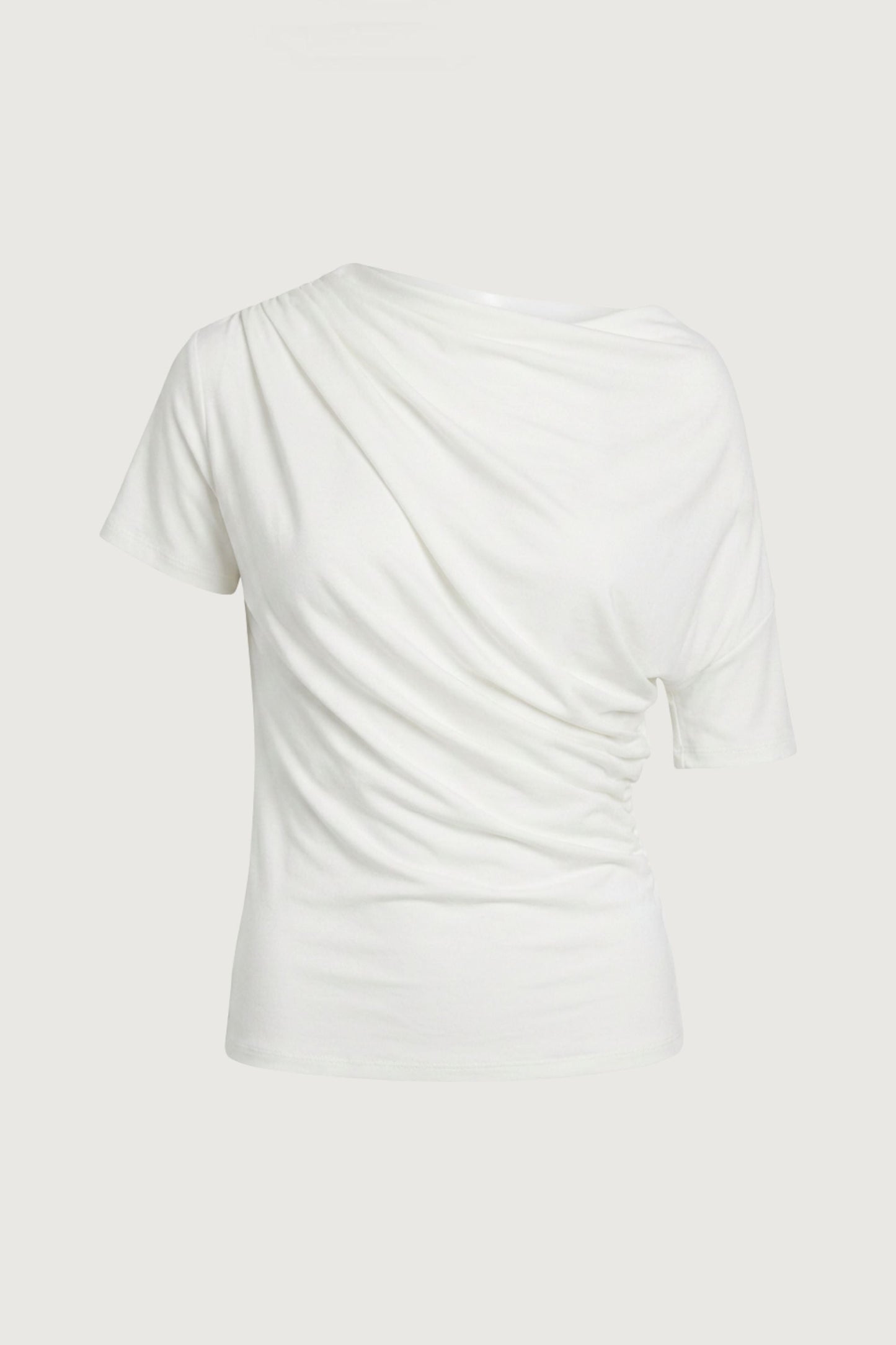 BOAT NECK TOP WITH SHIRRED SIDE DETAIL