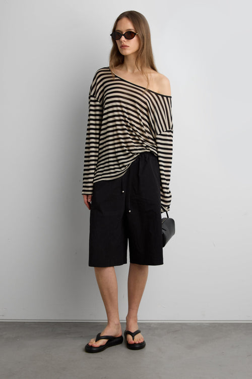 OVERSIZED STRIPED LONG SLEEVE TOP