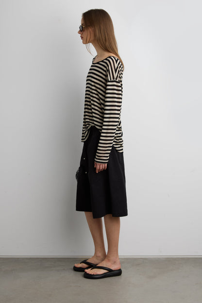 OVERSIZED STRIPED LONG SLEEVE TOP