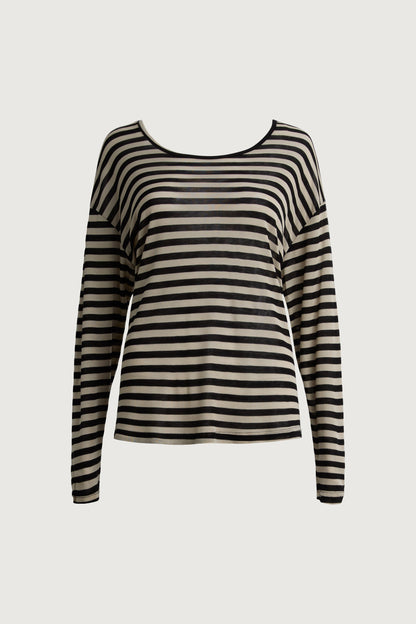 OVERSIZED STRIPED LONG SLEEVE TOP