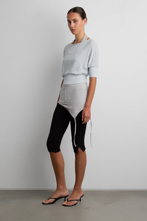 DRAPED OFF-SHOULDER BOAT NECK TOP