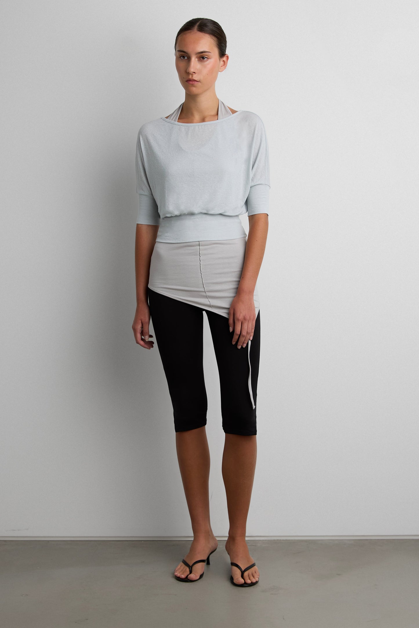 DRAPED OFF-SHOULDER BOAT NECK TOP
