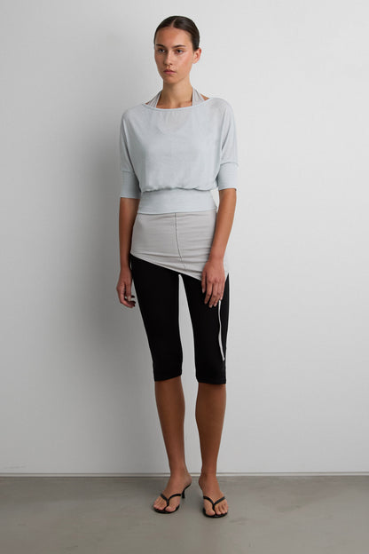 DRAPED OFF-SHOULDER BOAT NECK TOP