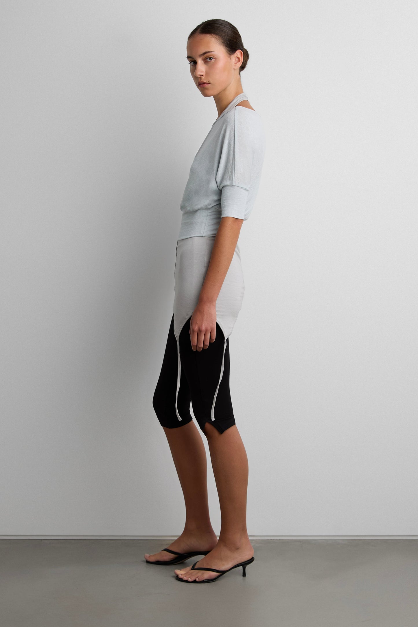 DRAPED OFF-SHOULDER BOAT NECK TOP