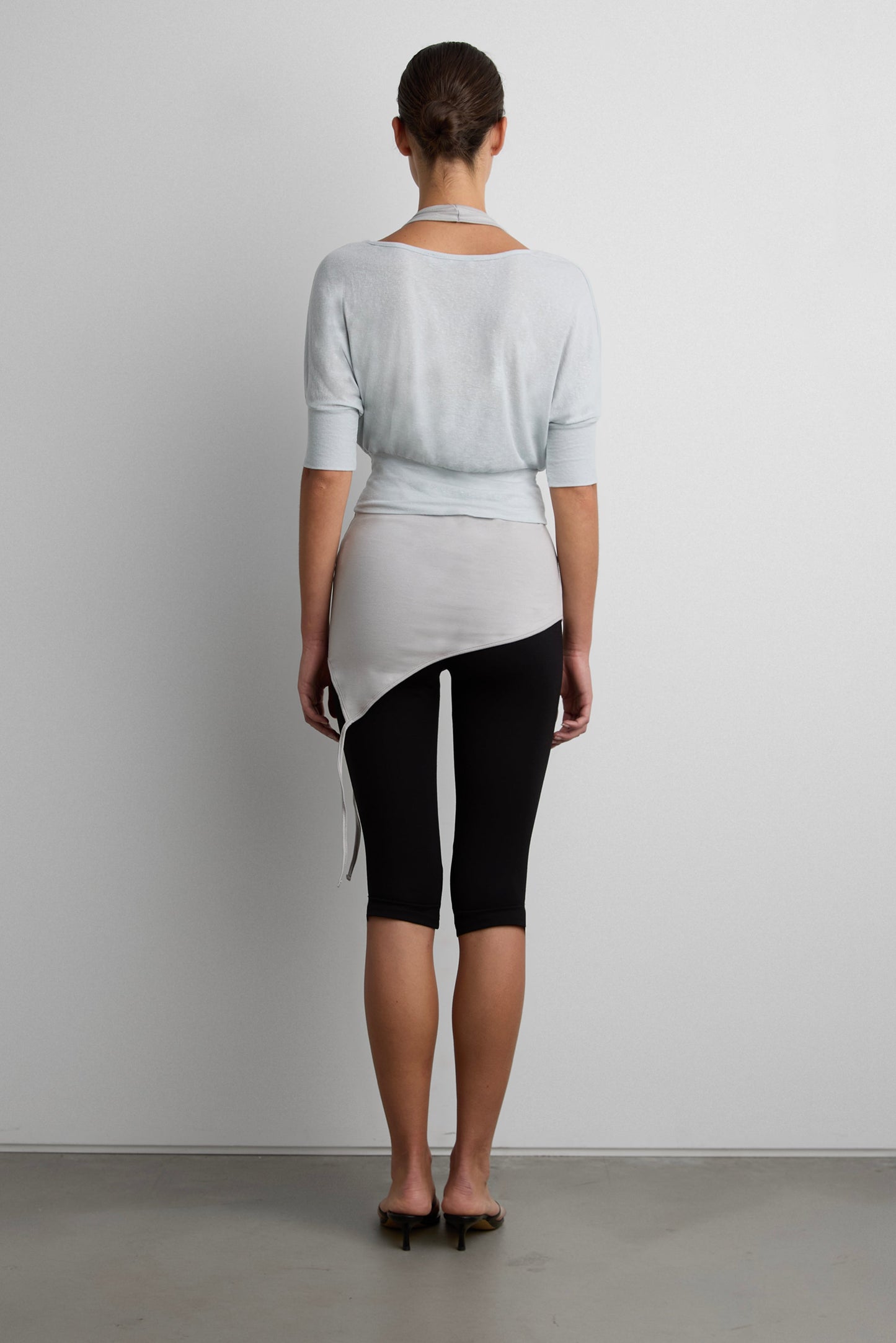 DRAPED OFF-SHOULDER BOAT NECK TOP