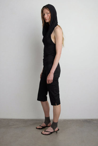 DRAPED COWL NECK SLEEVELESS TOP
