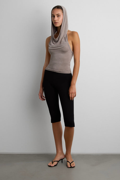 DRAPED COWL NECK SLEEVELESS TOP