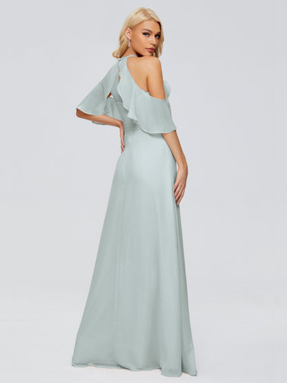 Taylor Off The Shoulder Split Chiffon Bridesmaid Dresses