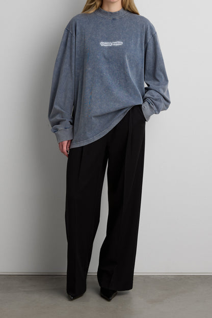 OVERSIZED SLOUCHY LONG SLEEVE GRAPHIC SWEATSHIRT
