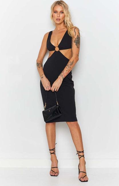 Valley Midi Dress Black