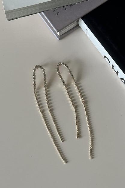 Wren Rhinestone Curved Drop Studs