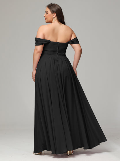 A-line Sweetheart neckline Chiffon-Bridesmaid Dress Plus Size