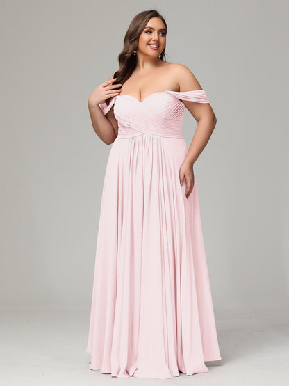 A-line Sweetheart neckline Chiffon-Bridesmaid Dress Plus Size