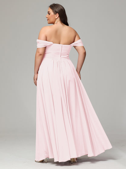 A-line Sweetheart neckline Chiffon-Bridesmaid Dress Plus Size