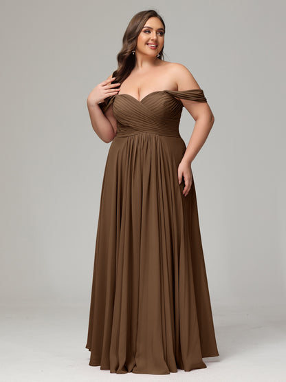 A-line Sweetheart neckline Chiffon-Bridesmaid Dress Plus Size