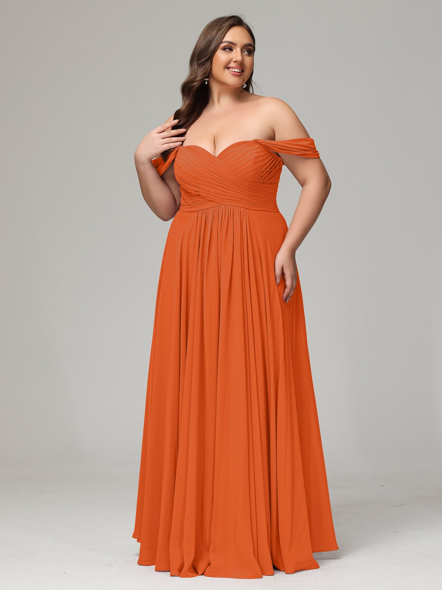 A-line Sweetheart neckline Chiffon-Bridesmaid Dress Plus Size