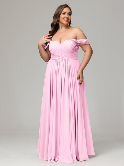 A-line Sweetheart neckline Chiffon-Bridesmaid Dress Plus Size