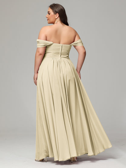 A-line Sweetheart neckline Chiffon-Bridesmaid Dress Plus Size