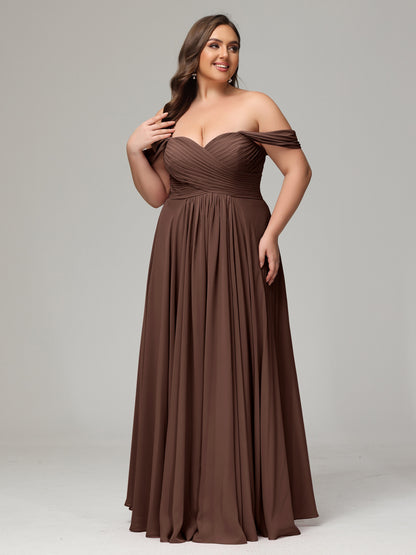 A-line Sweetheart neckline Chiffon-Bridesmaid Dress Plus Size