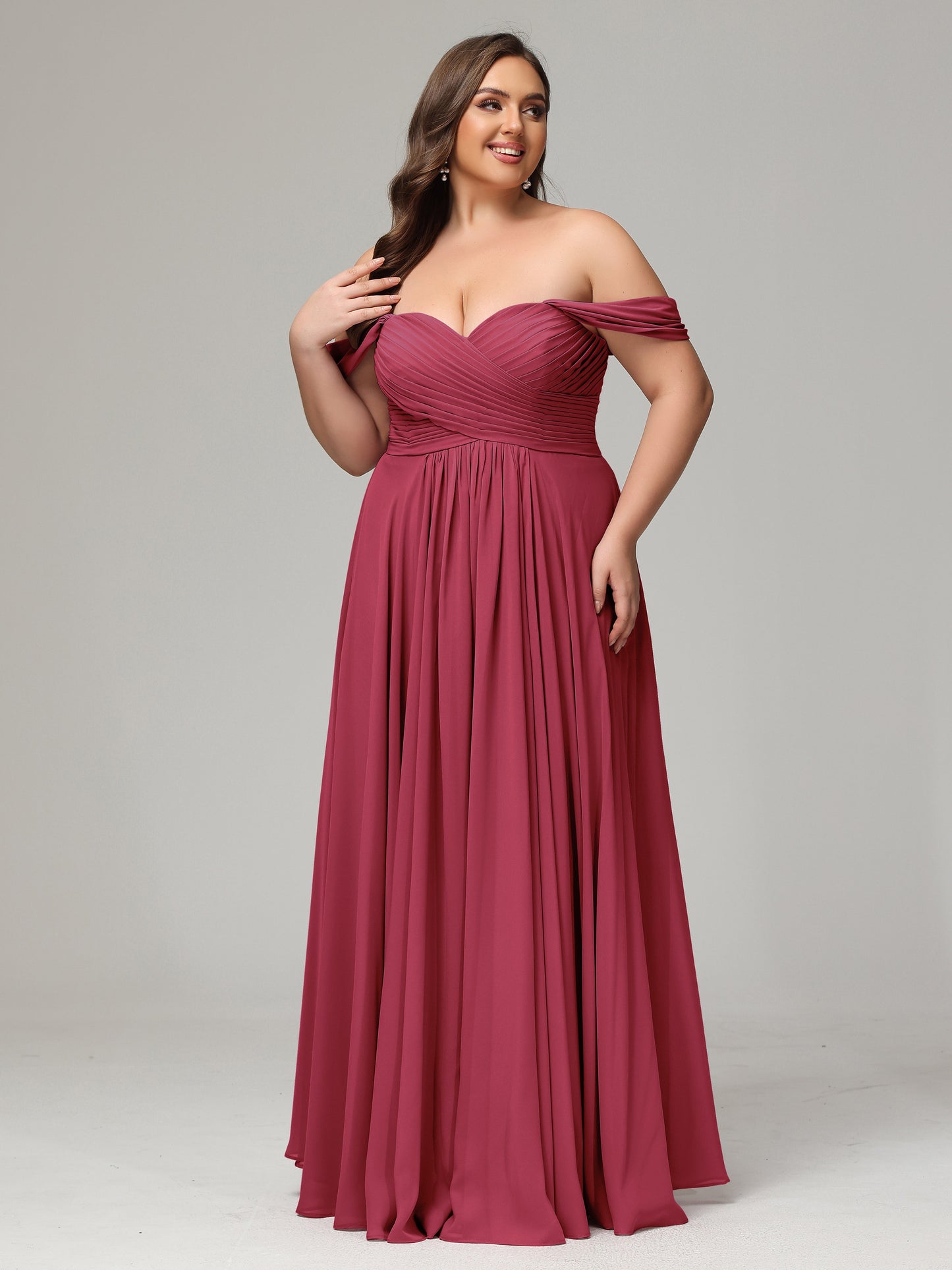 A-line Sweetheart neckline Chiffon-Bridesmaid Dress Plus Size