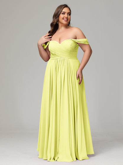 A-line Sweetheart neckline Chiffon-Bridesmaid Dress Plus Size