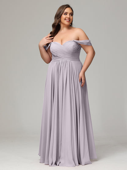 A-line Sweetheart neckline Chiffon-Bridesmaid Dress Plus Size